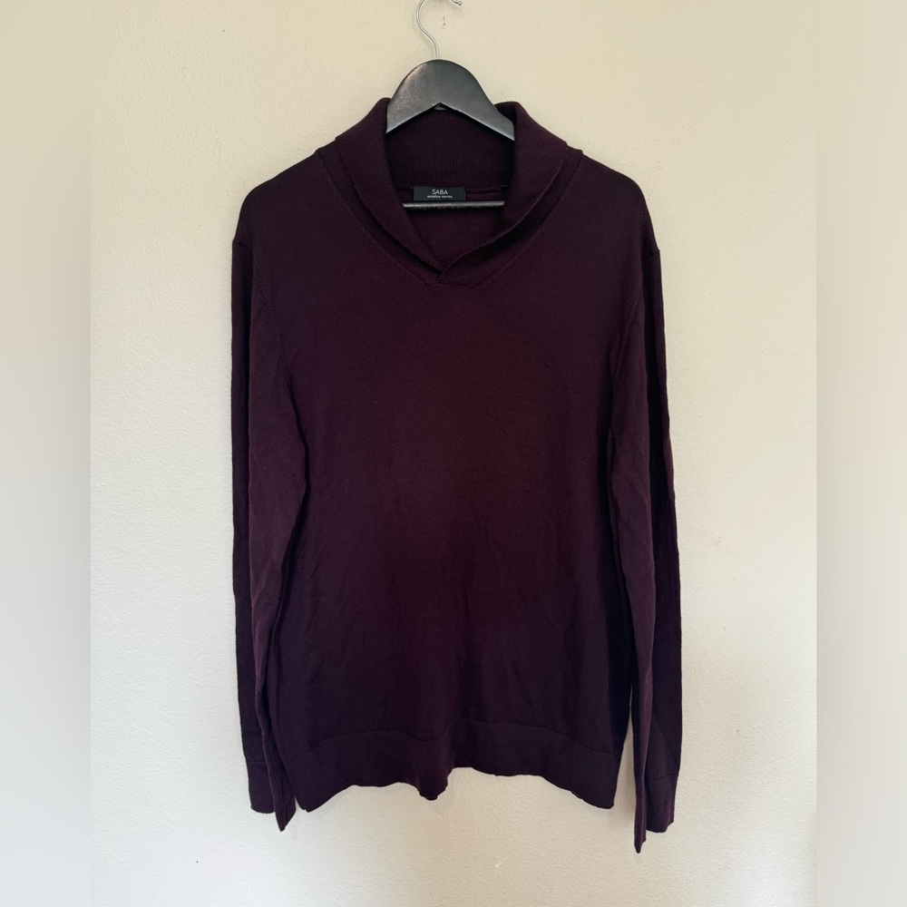 SABA Men’s Wool Burgundy Sweater